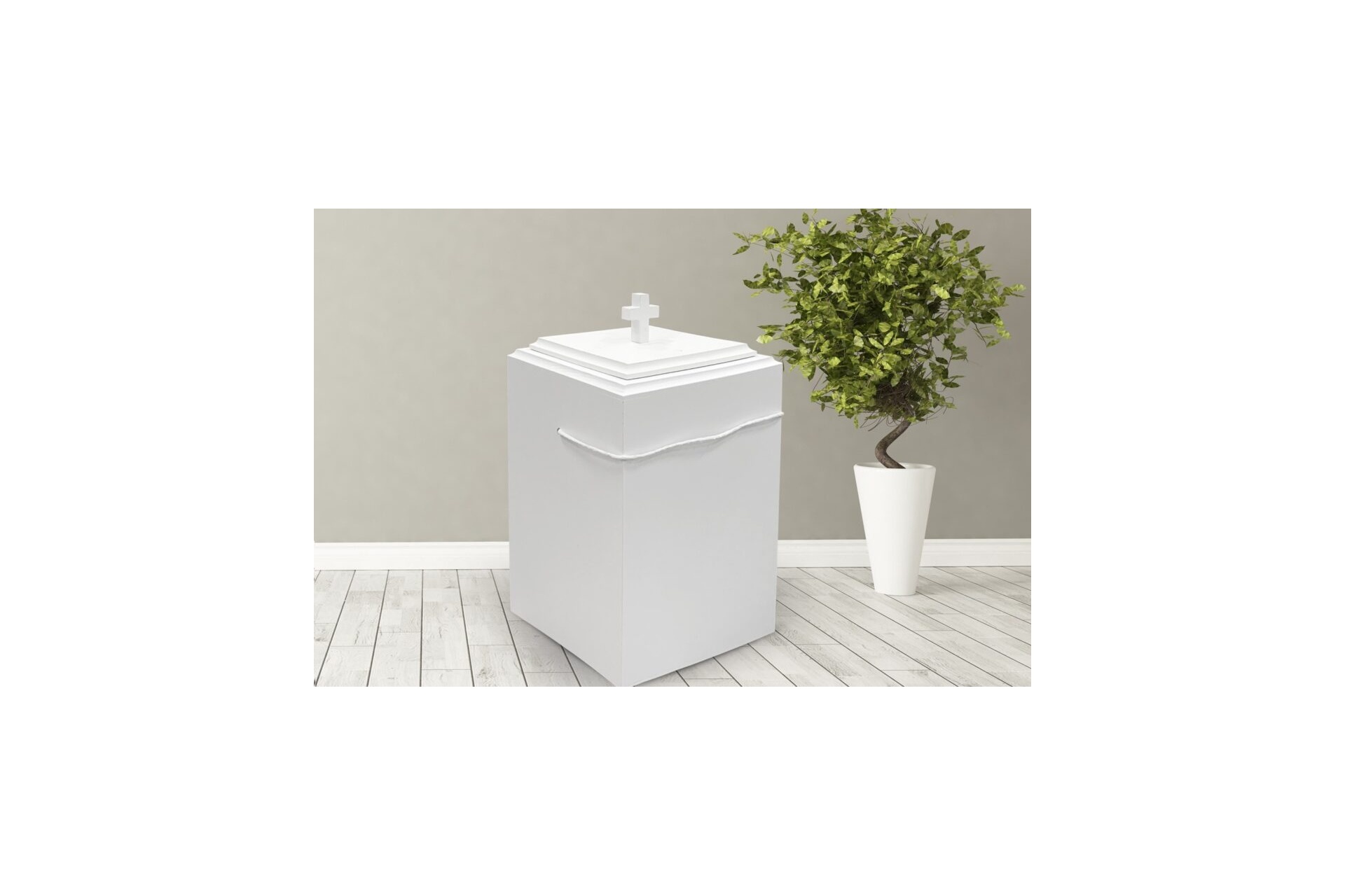 Ristiga valge urn