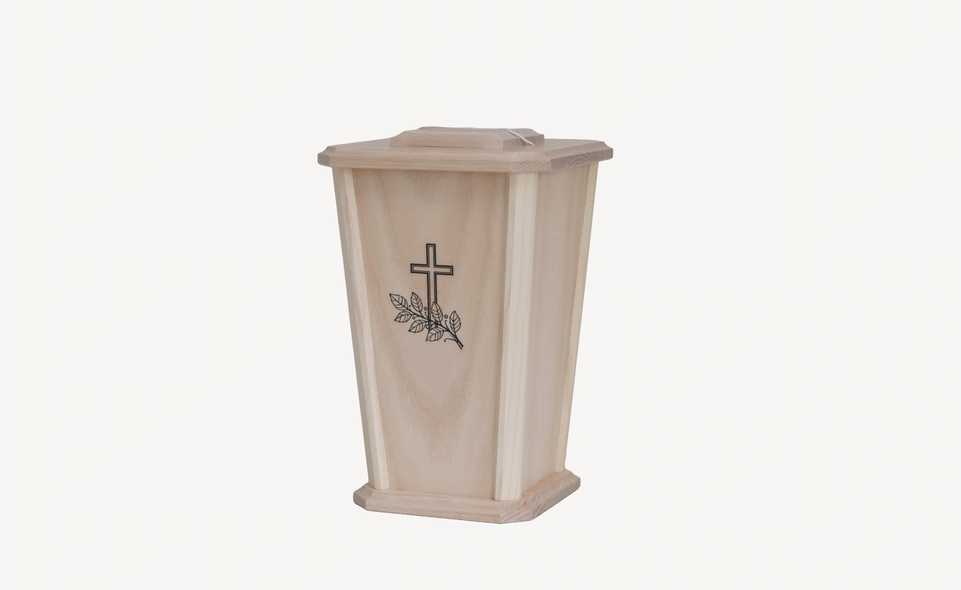 Naturaalne Saarepuust Urn Rist Ja Puuleht 0184